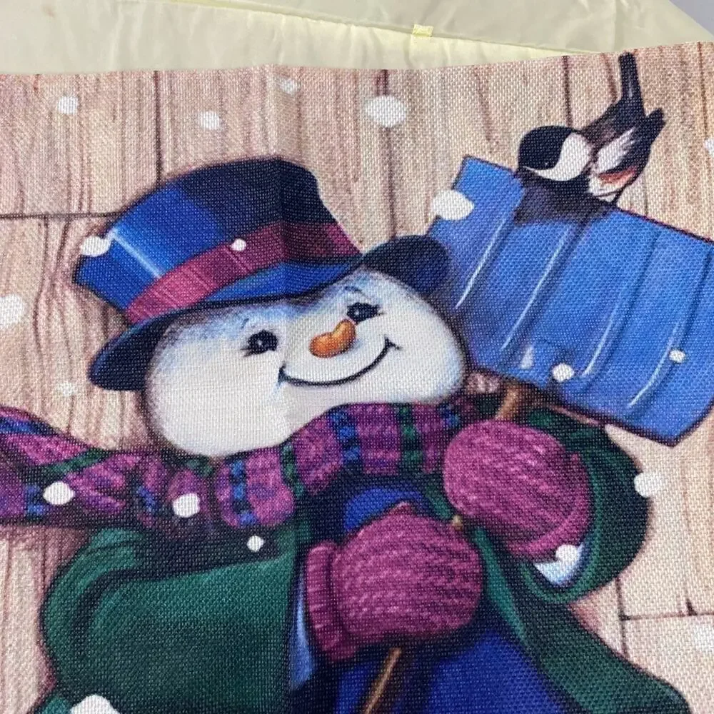 Snowman Pillow Cover Painted Canvas Zipper Winter Christmas Holiday 18x18” NIP